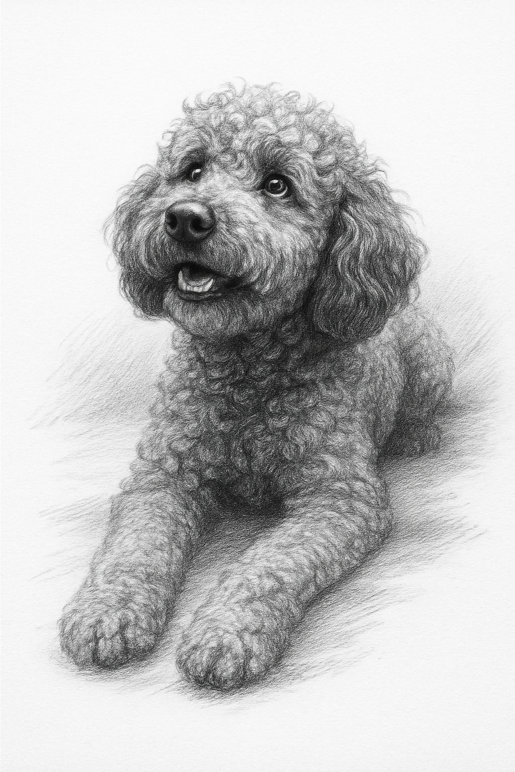 Custom pet portrait in sketch style by The Family Portrait Company